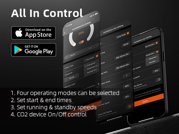 Smartphone APP Control-Inline Fan-Phone