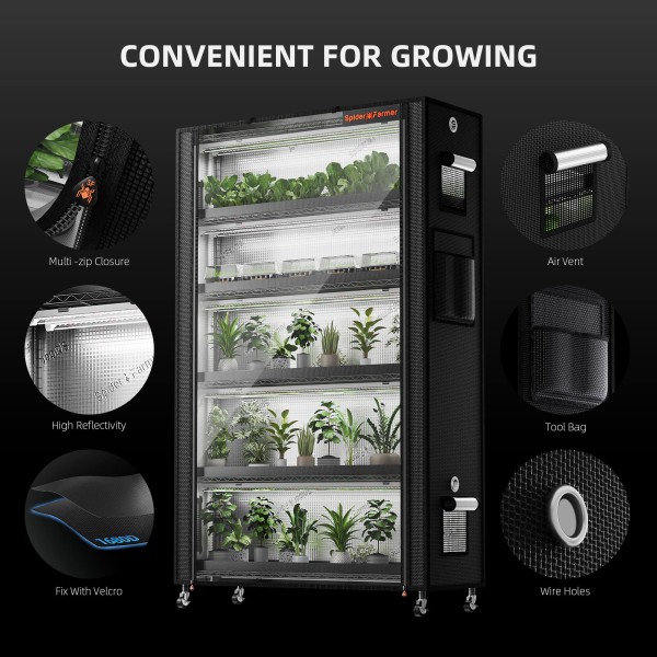 Spider Farmer 6 Tier Plant Stand With 1680D grow tent kits